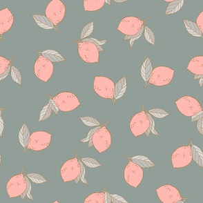 Pink Lemons Teal Large