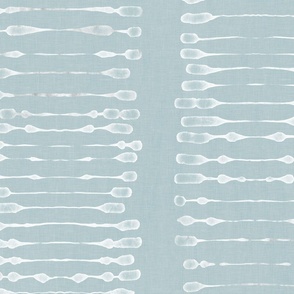 Linear Abstract-white on scandi blue with white linen texture (large scale)