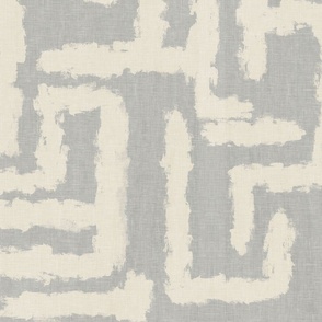 Brush Marks-cream on gray with white texture (large scale)