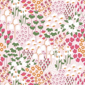 Field of Flowers - Pink - Barbiecore - Ditsy - Florals - Garden - Dopamine