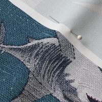 Embroidered Sharks Blue BG Rotated - Large Scale