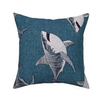 Embroidered Sharks Blue BG Rotated - XL Scale