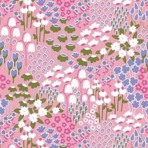 Field of Flowers - Lavender and Pink - Florals - Barbiecore - Dopamine - Ditsy