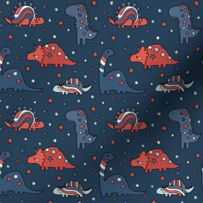 Fourth of July Stars and Stripes Dinos - XS Scale