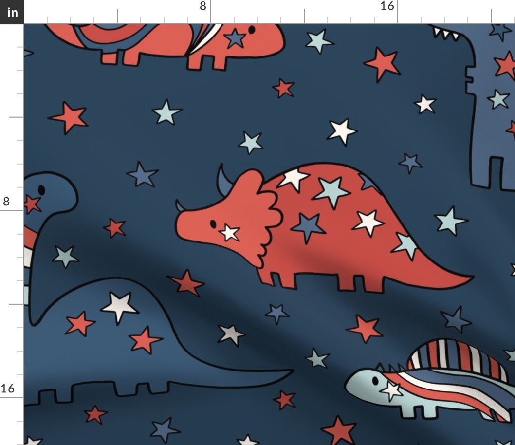 Fourth of July Stars and Stripes Dinos - XL Scale
