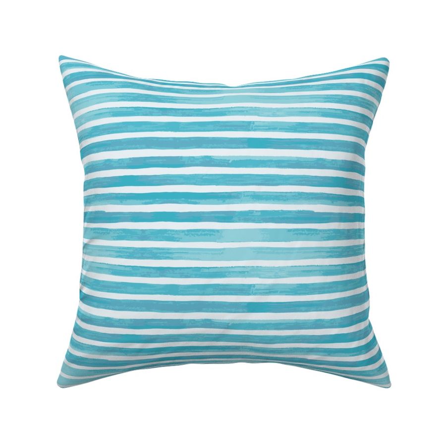 Watercolor Stripes - Turquoise Aqua