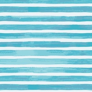 Watercolor Stripes - Turquoise Aqua