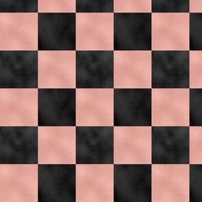 Chess squares - light Rose and Black check