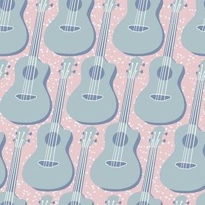 2.5x8in ukulele - pink and blue