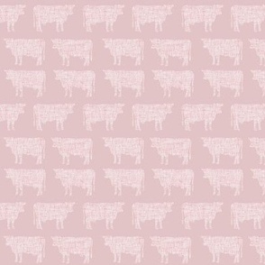 small crepe + pastel pink cows