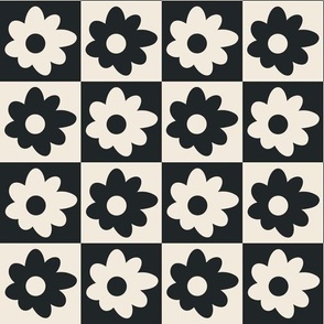 Black and White Boho Checkerboard