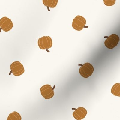 Medium Scale // Tossed Sienna Pumpkins on Eggshell White