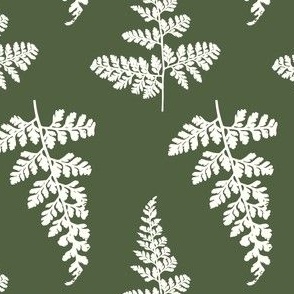 Ferns in Kelly Green and Petal Natural White - Magical Meadow