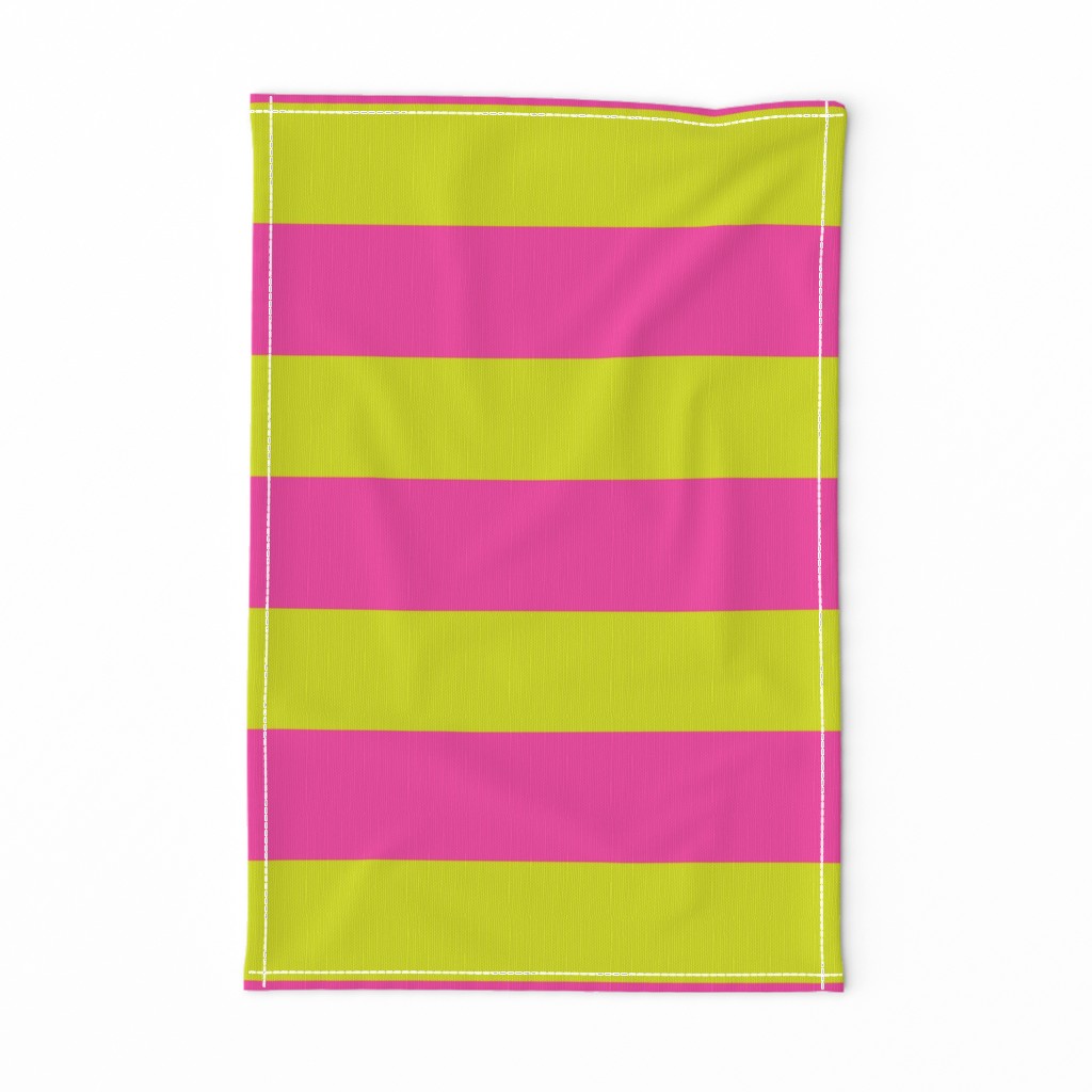 3 Inch Rugby Stripe // Magenta and Chartreuse 