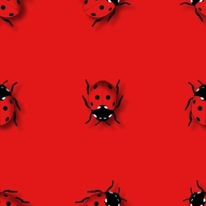 Natures Ladybug Spots Cute Nursery Red Ladybird Wildlife Insects on Red with Black Spots