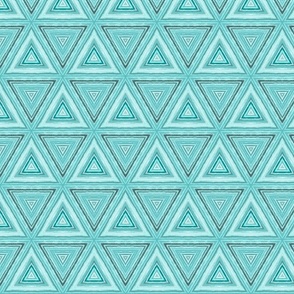 Loose Watercolor Striped Triangles Turquoise Teal Smaller Scale