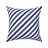 White on Prussian Blue + White Diagonal Stripes by Su_G_©SuSchaefer
