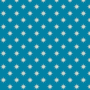 Cerulean compass stars all over print