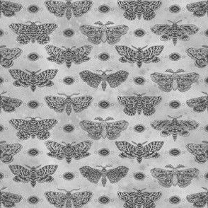 (small) Ink moths on a watercolour background - grey marble