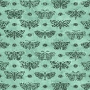 (small) Ink moths on a watercolour background - toxic green