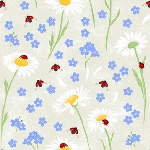 Ladybugs, Daisies & Forget-Me-Nots