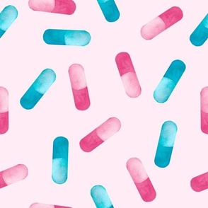 Pink & Blue Medical Pills - Nursing Print
