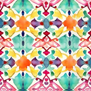 Rainbow Mosaic - Irisinha Mosaic Watercolor Pattern