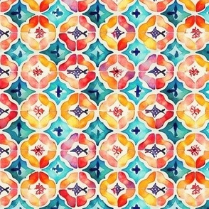 Pomelo Fields - Irisinha Mosaic Watercolor Pattern