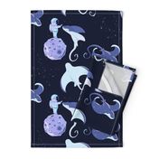 Astronaut & Manta Rays // Space Galaxy // Ocean Sea // Stars // JUMBO