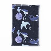 Astronaut & Manta Rays // Space Galaxy // Ocean Sea // Stars // JUMBO