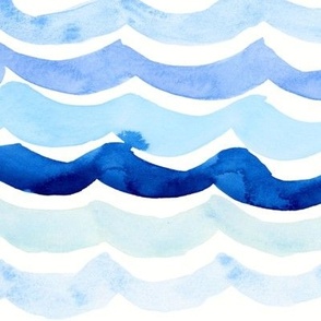 Large / Watercolor Waves Beach