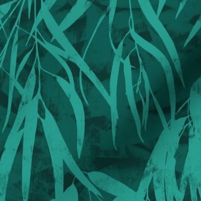 abstract leaves - teal 