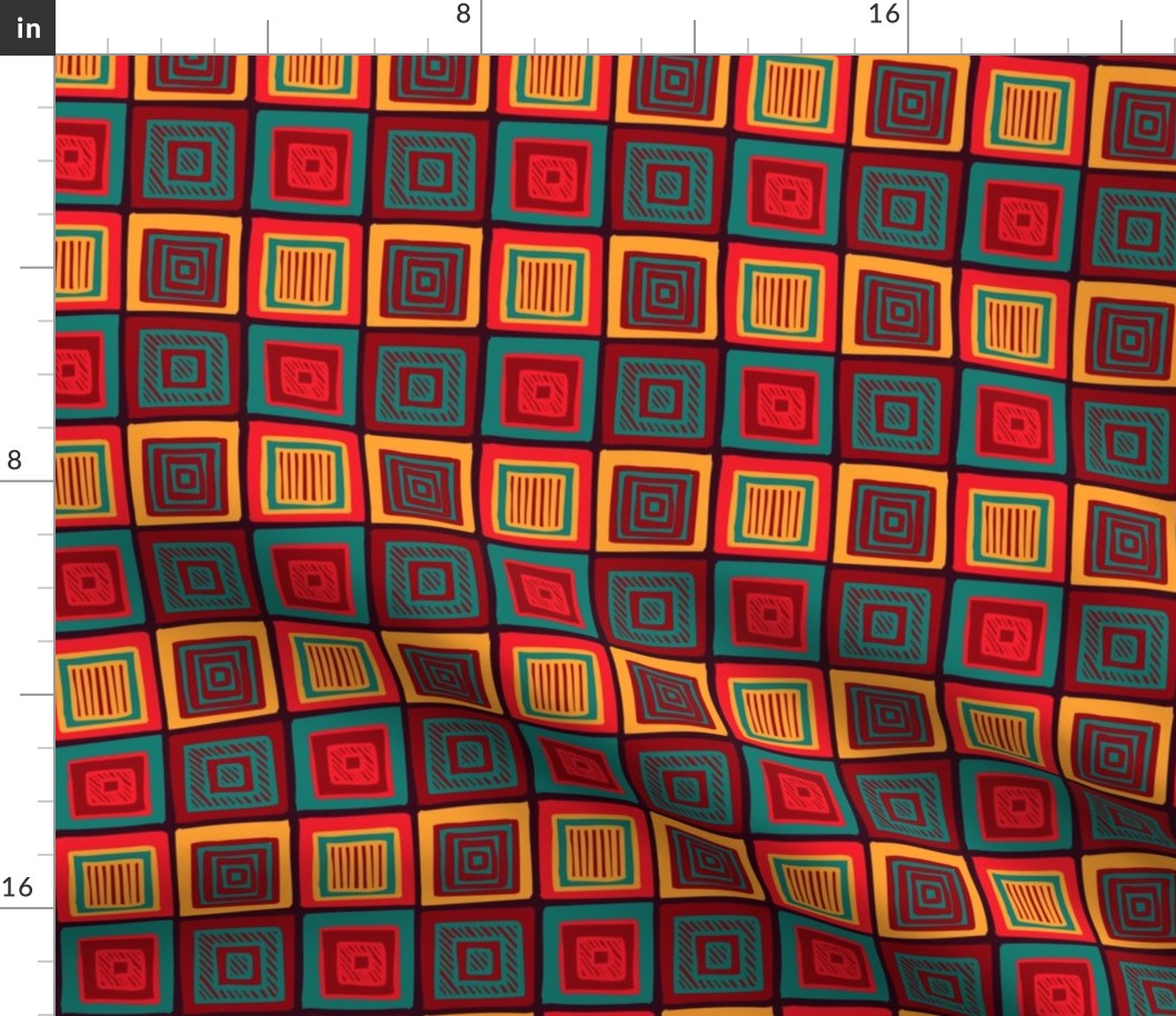 Jamaican Tribal Squares by Cheerful Madness!!