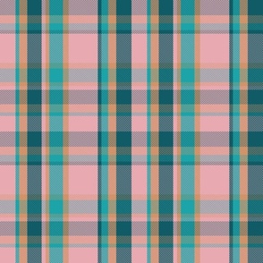 pink turquoise teal plaid