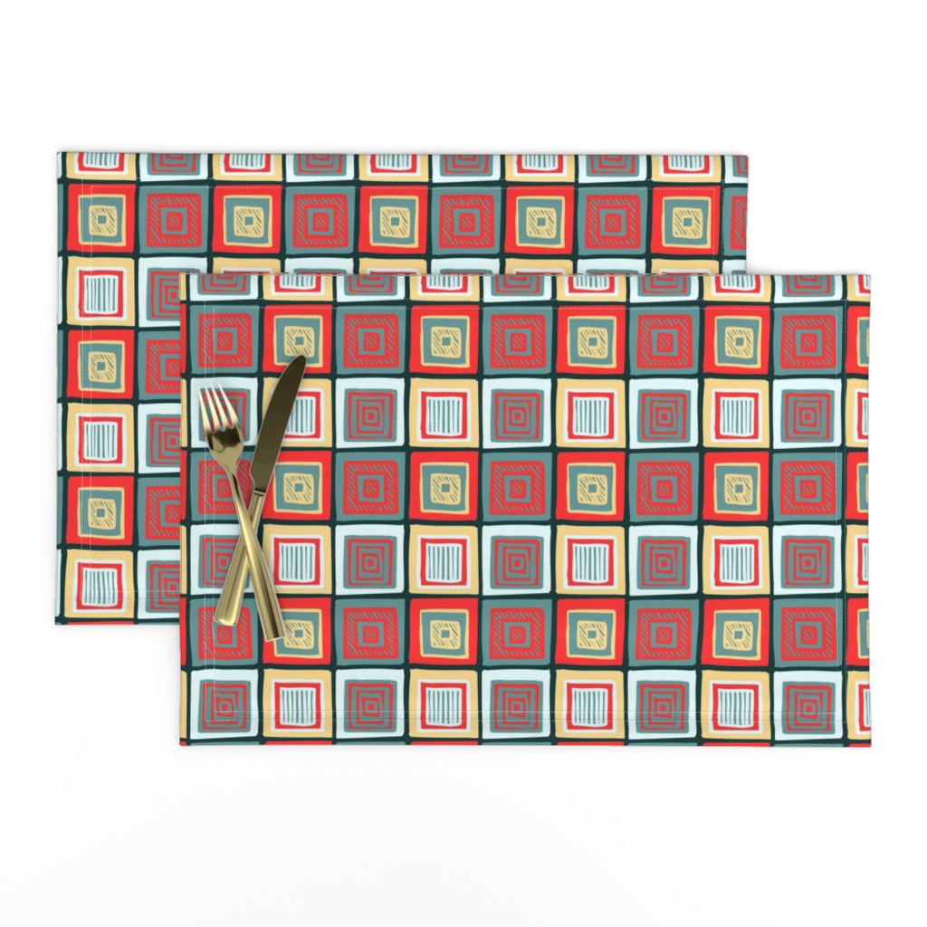 Stormy Red Tribal Squares by Cheerful Madness!!