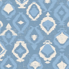 textured abstract diamond ikat // chambray blue