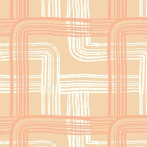 graphic rake line abstract // peach fuzz soft orange