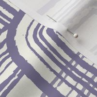 graphic rake line abstract //purple thistle on cream