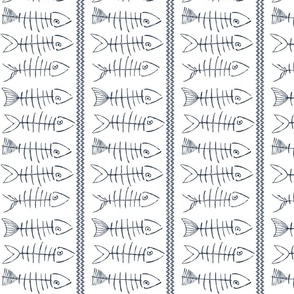 Fish skeleton sketches rotated