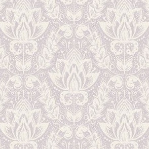 Small Textured Floral Damask // new age grey