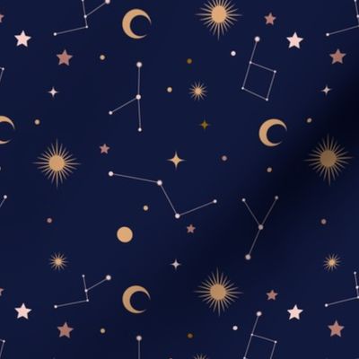 Small and sweet blue constellations - fabric