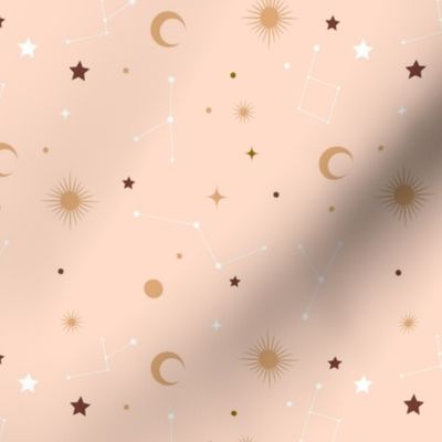 Small and sweet pink constellations - fabric