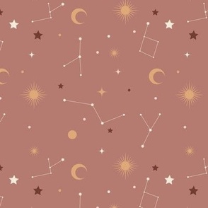 Small and sweet brown constellations - fabric 