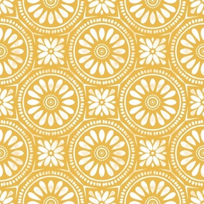 Daisy Zelliege Tile Pattern { yellow }