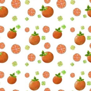 Fruits. Oranges, tangerines and flowers. Citrus, orange, juicy vitamins.