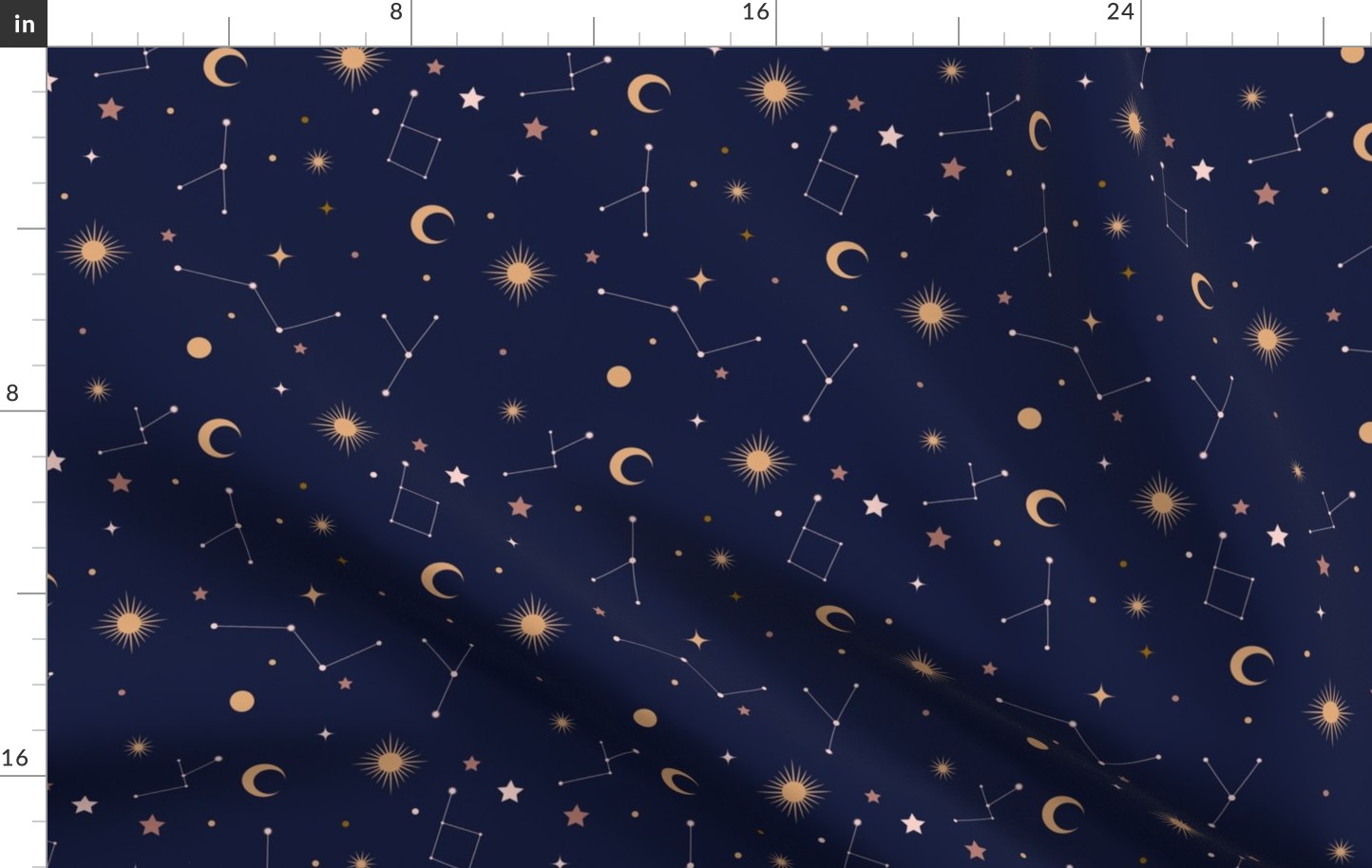 Blue constellations - fabric