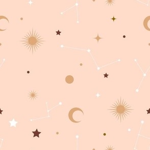 Pink constellations - fabric