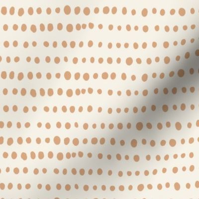 Horizontal Dotted Lines Tawny Cream Large