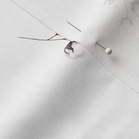 Small Scale Cotton Branch Stems in White and Brown