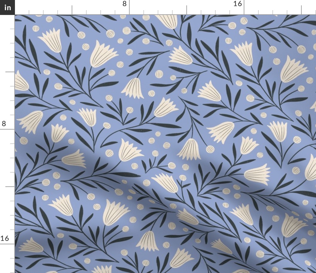 Tulips_and_Leaves_Periwinkle LG 12x12